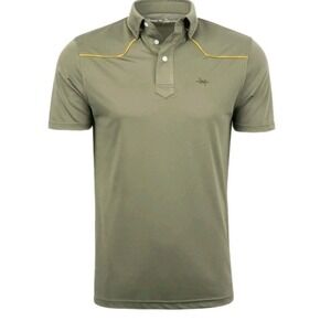 Lariat Mens Western Polo Shirt Small Texas Standard Lariat Olive Green Barbed